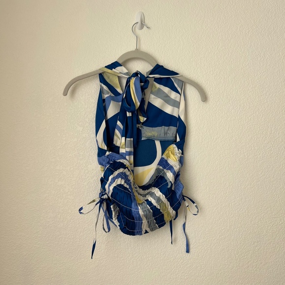 NWT | Lauren Wolfe x Amazon The Drop Blue Abstract Print Halter - Picture 6 of 9